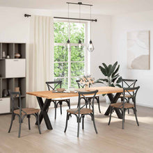 Eettafelpoten 2 st X-vormig 70x(72-73) cm staal zwart