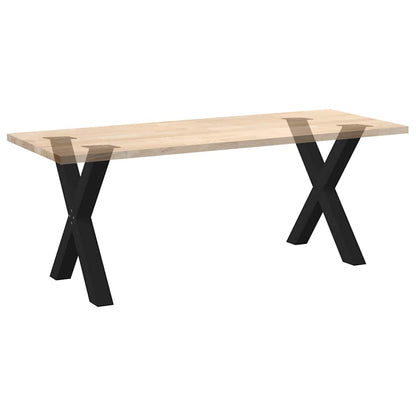 Eettafelpoten 2 st X-vormig 70x(72-73) cm staal zwart