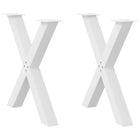 Eettafelpoten 2 st X-vormig 70x72 cm staal wit