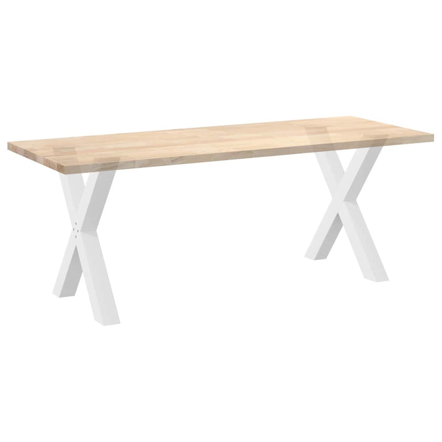 Eettafelpoten 2 st X-vormig 70x(72-73) cm staal wit