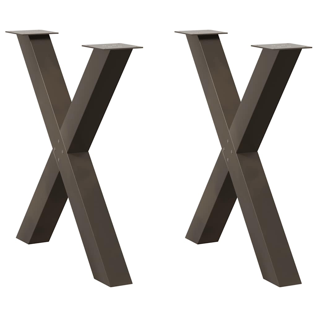 Eettafelpoten X-Vormig 70X(72-73) Cm Staal Naturel 70 x (72-73) cm (80 mm)