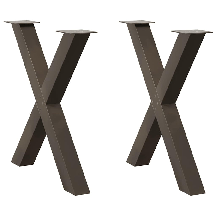 Eettafelpoten X-Vormig 70X(72-73) Cm Staal Naturel 70 x (72-73) cm (80 mm)