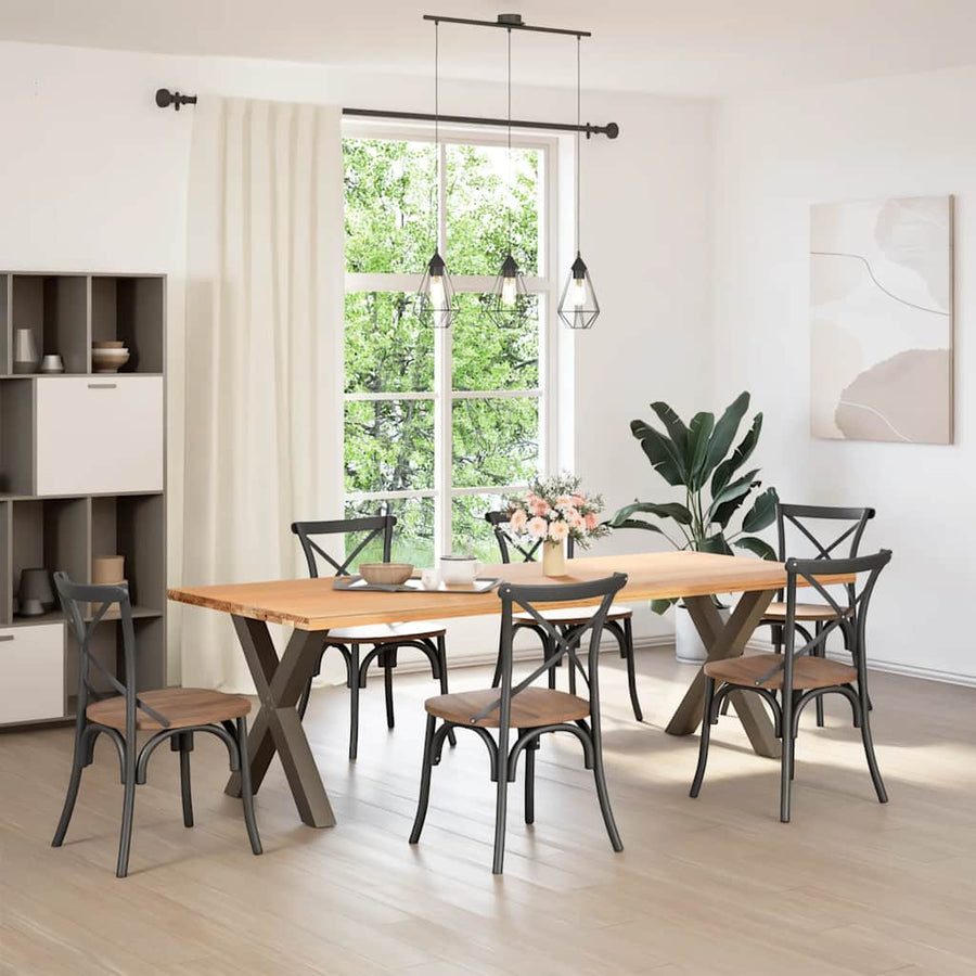 Eettafelpoten X-Vormig 70X(72-73) Cm Staal Naturel 70 x (72-73) cm (80 mm)
