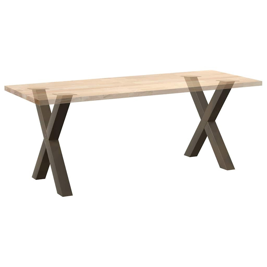 Eettafelpoten X-Vormig 70X(72-73) Cm Staal Naturel 70 x (72-73) cm (80 mm)