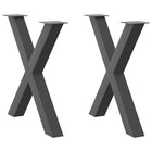 Dining Table Legs 2 pcs X-shaped 80x(72-73) cm Steel Anthracite