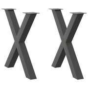Dining Table Legs 2 pcs X-shaped 80x(72-73) cm Steel Anthracite