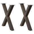 Dining table legs 2 pcs X-shaped 80x(72-73) cm steel natural