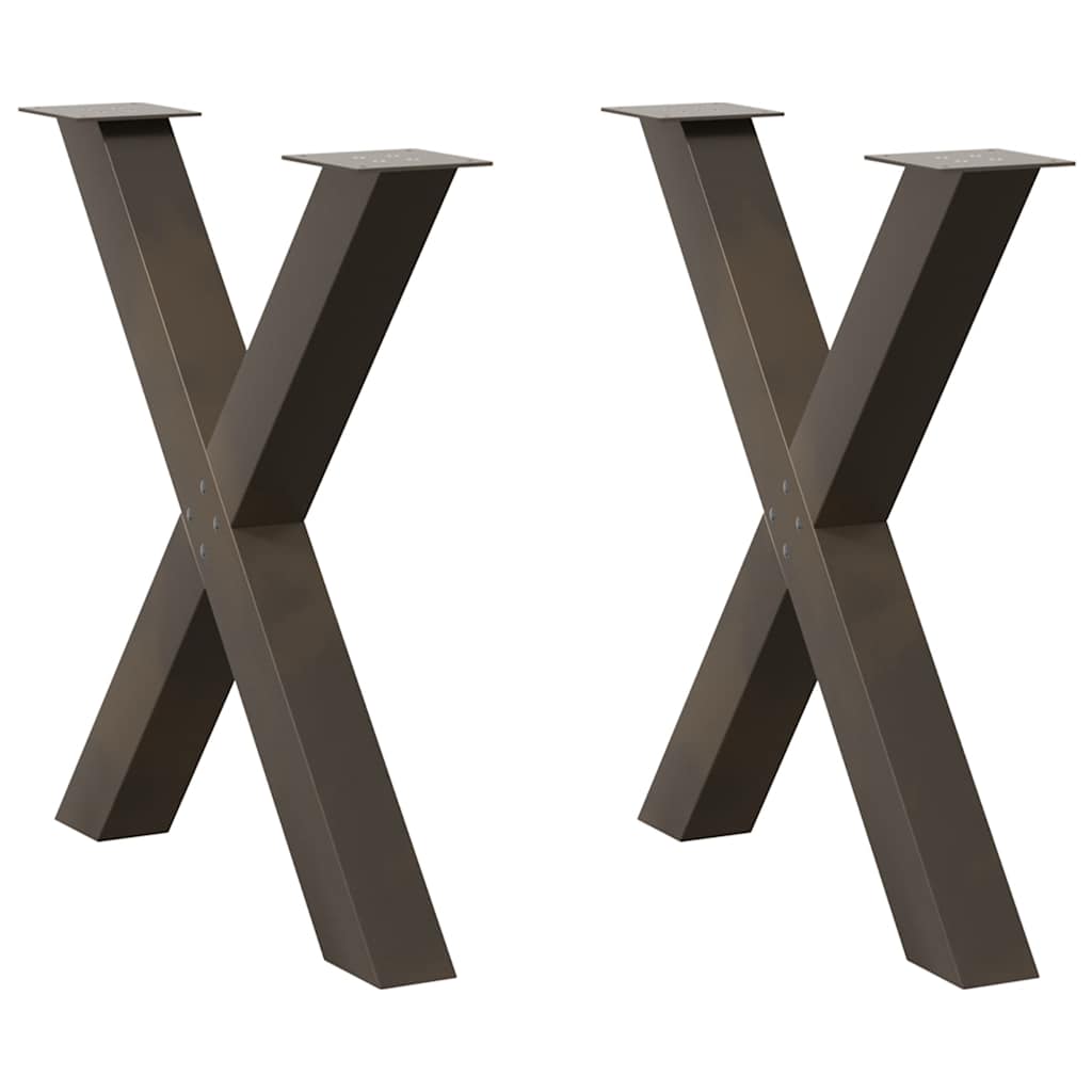 Eettafelpoten X-Vormig 80X(72-73) Cm Staal Naturel 80 x (72-73) cm (80 mm)