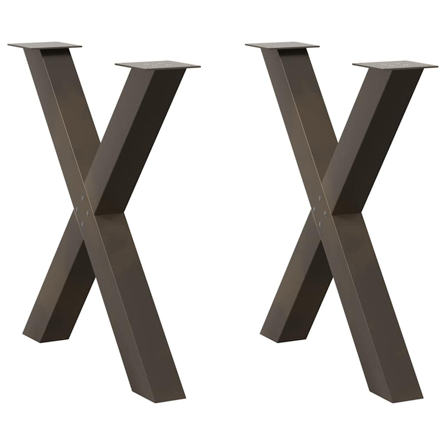 Eettafelpoten X-Vormig 80X(72-73) Cm Staal Naturel 80 x (72-73) cm (80 mm)