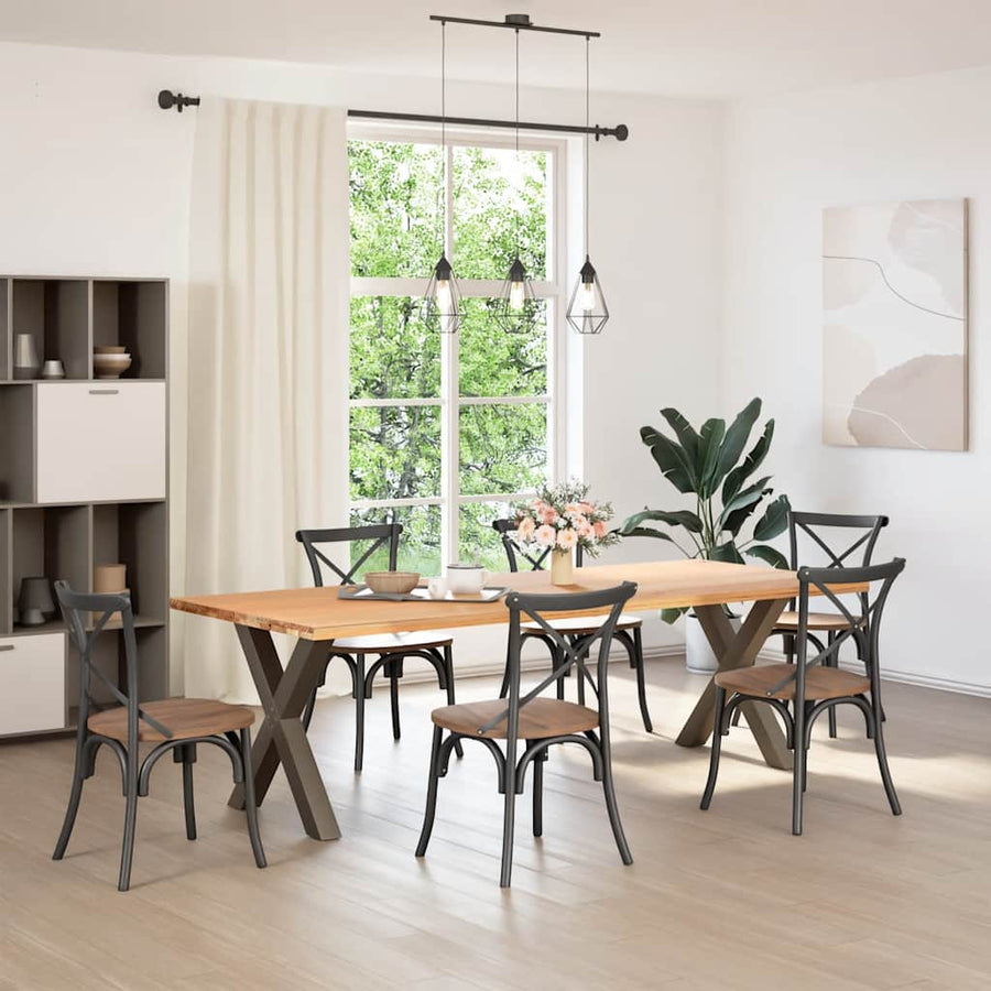 Eettafelpoten X-Vormig 80X(72-73) Cm Staal Naturel 80 x (72-73) cm (80 mm)