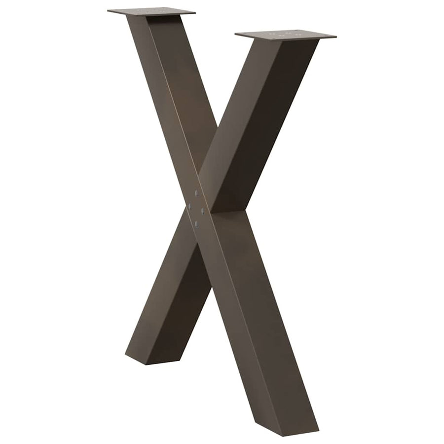 Eettafelpoten X-Vormig 80X(72-73) Cm Staal Naturel 80 x (72-73) cm (80 mm)