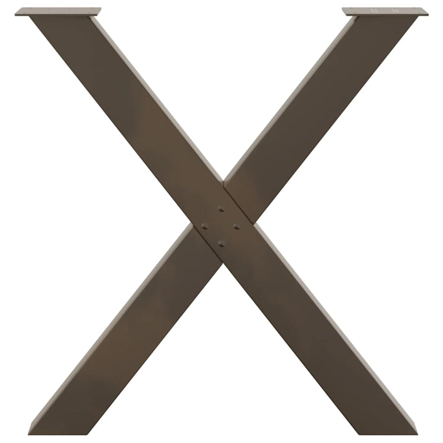 Eettafelpoten X-Vormig 80X(72-73) Cm Staal Naturel 80 x (72-73) cm (80 mm)