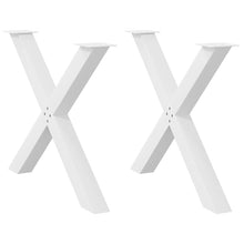 Eettafelpoten 2 st X-vormig 90x(72-73) cm staal wit