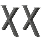 Dining table legs 2 pcs X-shaped 90x(72-73) cm steel anthracite