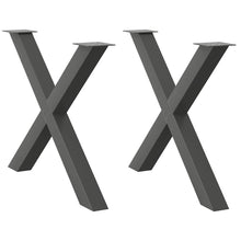 Eettafelpoten 2 st X-vormig 90x(72-73) cm staal antraciet