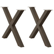 Eettafelpoten 2 st X-vorm 90x72-73 cm staal