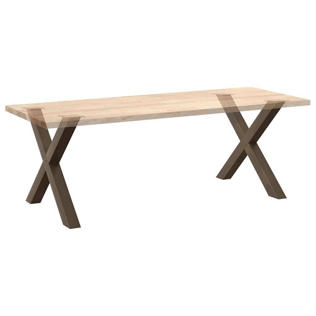 Eettafelpoten 2 st X-vormig 90x(72-73) cm staal naturel