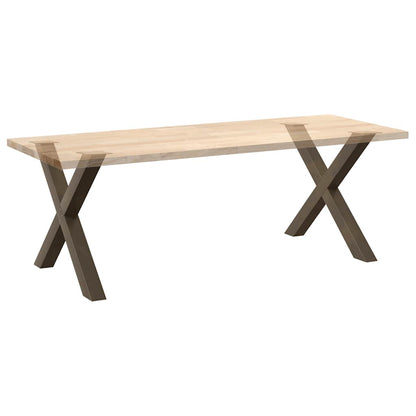 Eettafelpoten 2 st X-vormig 90x(72-73) cm staal naturel