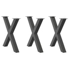 Dining Table Legs 3 pcs X-shaped 70x(72-73) cm steel anthracite
