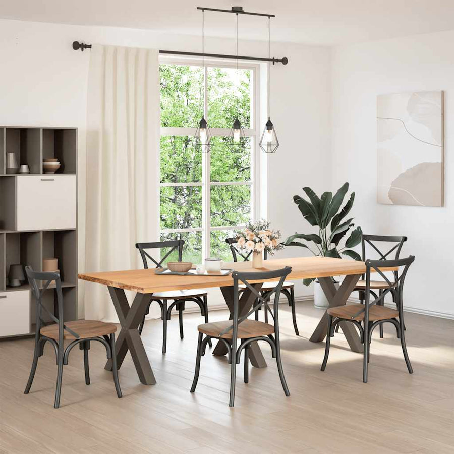 Eettafelpoten X-Vormig 70X(72-73) Cm Staal Naturel 70 x (72-73) cm (80 mm)