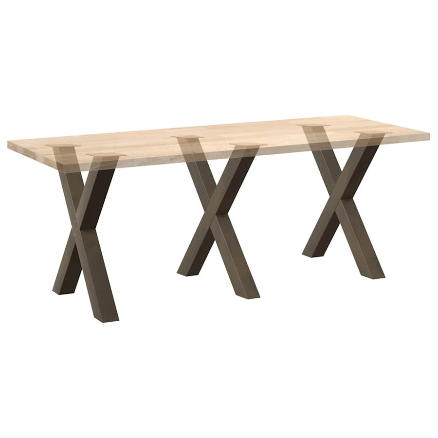 Eettafelpoten X-Vormig 70X(72-73) Cm Staal Naturel 70 x (72-73) cm (80 mm)