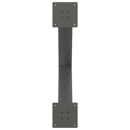 Eettafelpoten 3 st X-vormig 80x(72-73) cm staal antraciet