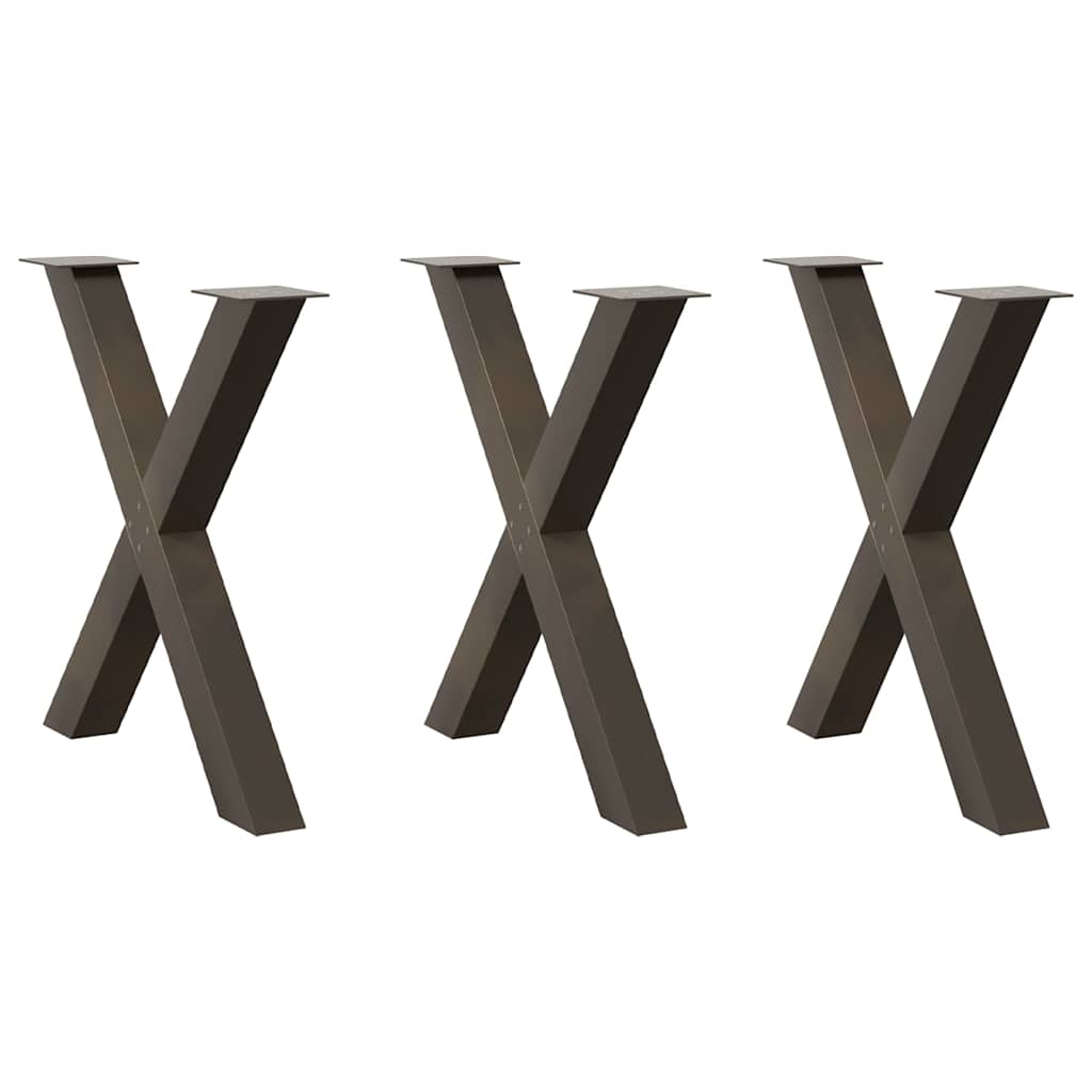 Eettafelpoten X-Vormig 80X(72-73) Cm Staal Naturel 80 x (72-73) cm (80 mm)