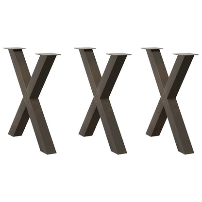 Eettafelpoten X-Vormig 80X(72-73) Cm Staal Naturel 80 x (72-73) cm (80 mm)