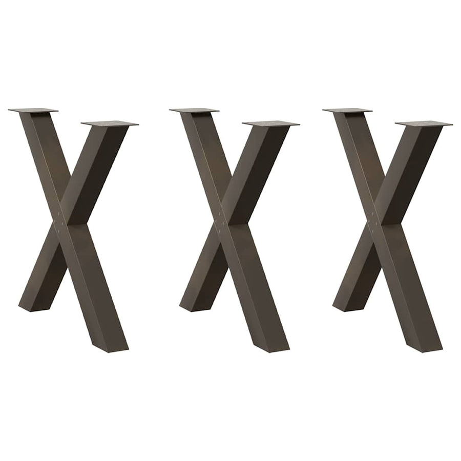 Eettafelpoten X-Vormig 80X(72-73) Cm Staal Naturel 80 x (72-73) cm (80 mm)