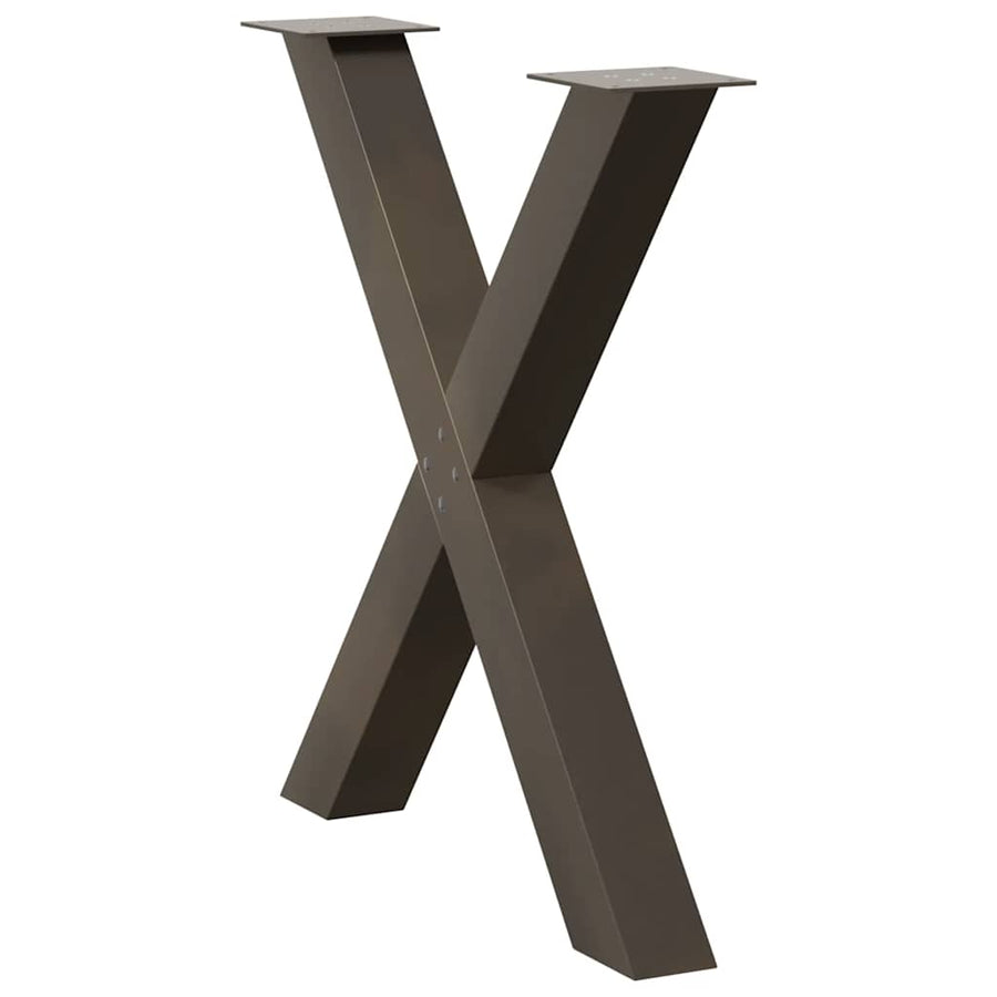Eettafelpoten X-Vormig 80X(72-73) Cm Staal Naturel 80 x (72-73) cm (80 mm)