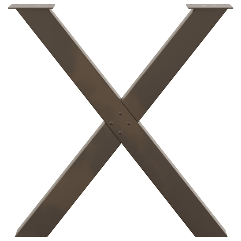 Eettafelpoten X-Vormig 80X(72-73) Cm Staal Naturel 80 x (72-73) cm (80 mm)
