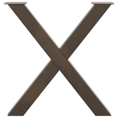Eettafelpoten X-Vormig 80X(72-73) Cm Staal Naturel 80 x (72-73) cm (80 mm)