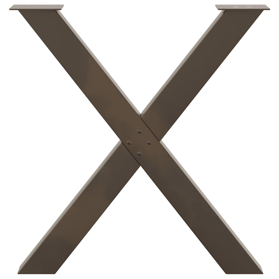 Eettafelpoten X-Vormig 80X(72-73) Cm Staal Naturel 80 x (72-73) cm (80 mm)