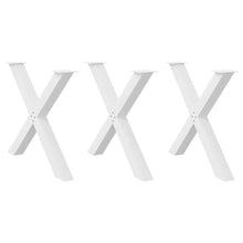 Eettafelpoten 3 st X-vormig 90x(72-73) cm staal wit