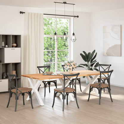 Eettafelpoten 3 st X-vormig 90x(72-73) cm staal wit