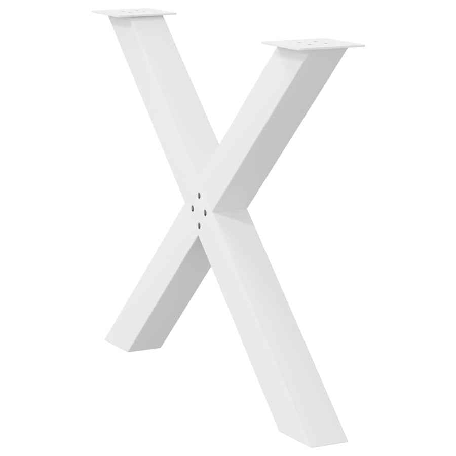 Eettafelpoten 3 st X-vormig 90x(72-73) cm staal wit
