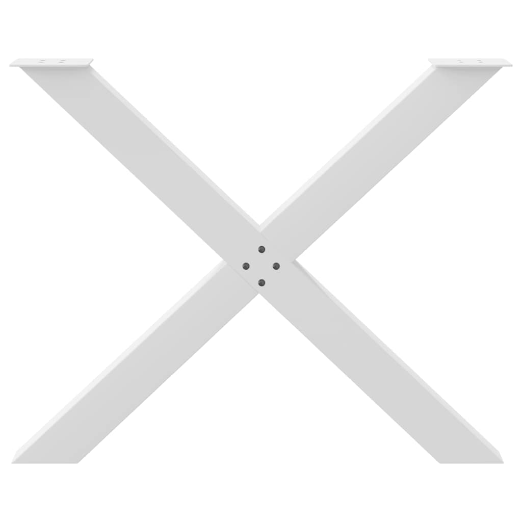 Eettafelpoten 3 st X-vormig 90x(72-73) cm staal wit