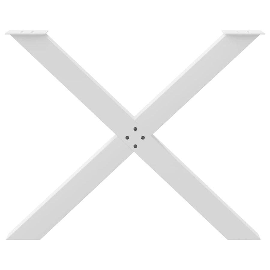 Eettafelpoten 3 st X-vormig 90x(72-73) cm staal wit
