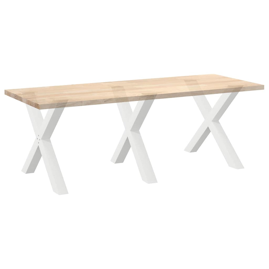 Eettafelpoten 3 st X-vormig 90x(72-73) cm staal wit