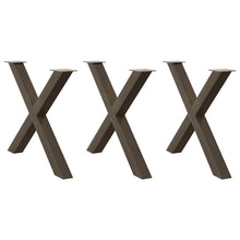 Eettafelpoten X-Vormig 90X(72-73) Cm Staal Naturel 90 x (72-73) cm (80 mm)