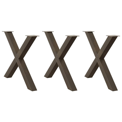 Eettafelpoten X-Vormig 90X(72-73) Cm Staal Naturel 90 x (72-73) cm (80 mm)