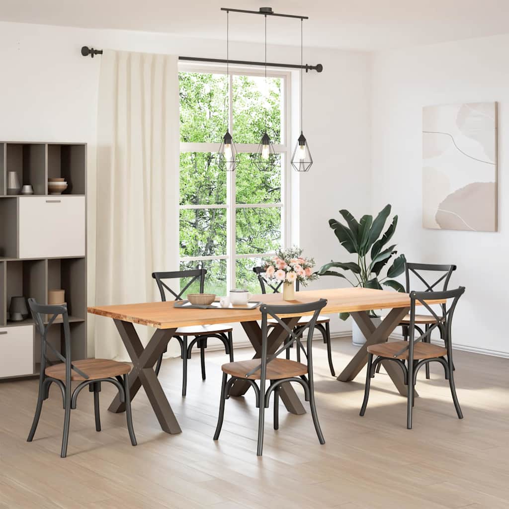 Eettafelpoten X-Vormig 90X(72-73) Cm Staal Naturel 90 x (72-73) cm (80 mm)