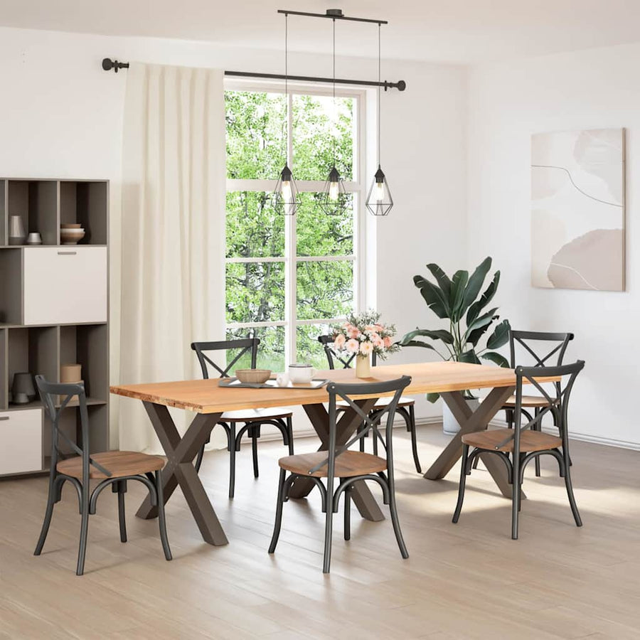 Eettafelpoten X-Vormig 90X(72-73) Cm Staal Naturel 90 x (72-73) cm (80 mm)