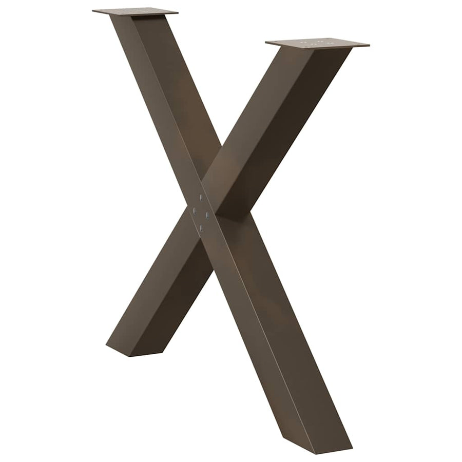 Eettafelpoten X-Vormig 90X(72-73) Cm Staal Naturel 90 x (72-73) cm (80 mm)