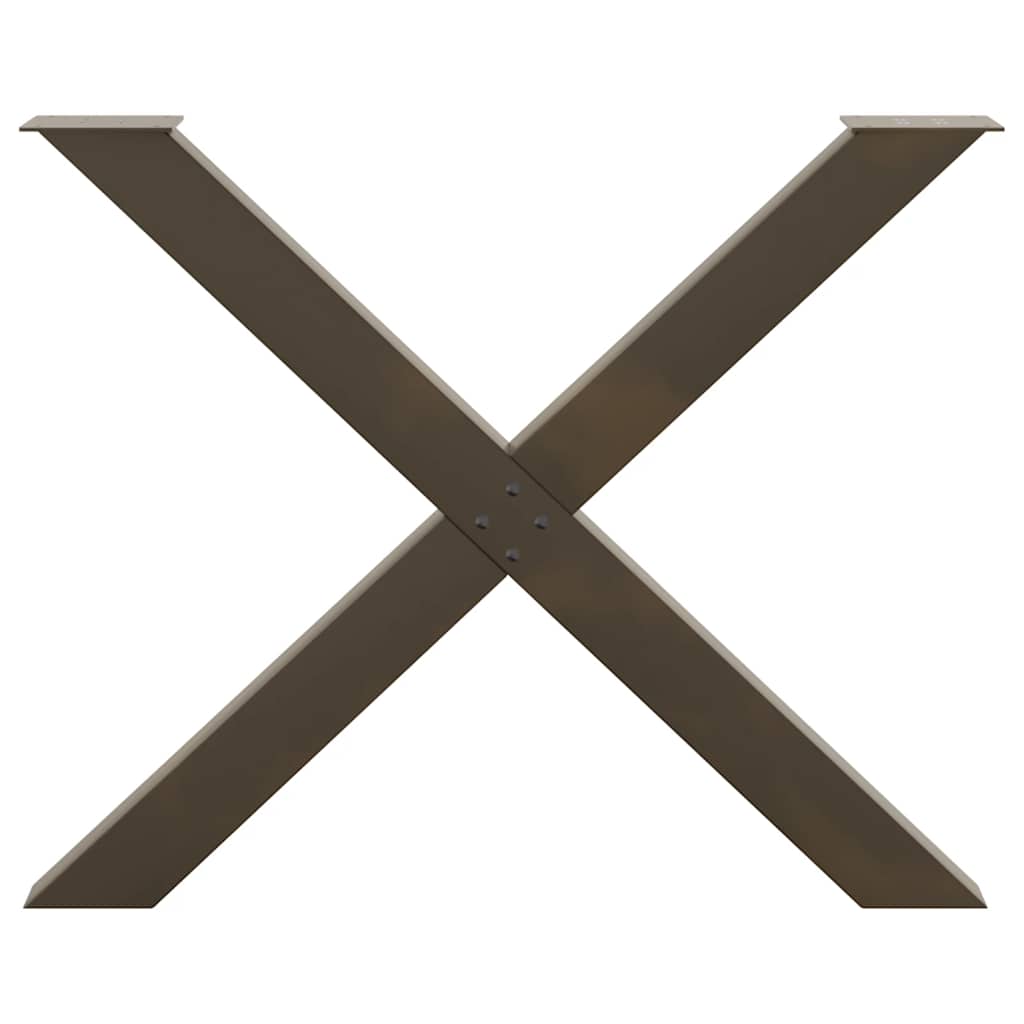Eettafelpoten X-Vormig 90X(72-73) Cm Staal Naturel 90 x (72-73) cm (80 mm)