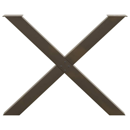Eettafelpoten X-Vormig 90X(72-73) Cm Staal Naturel 90 x (72-73) cm (80 mm)
