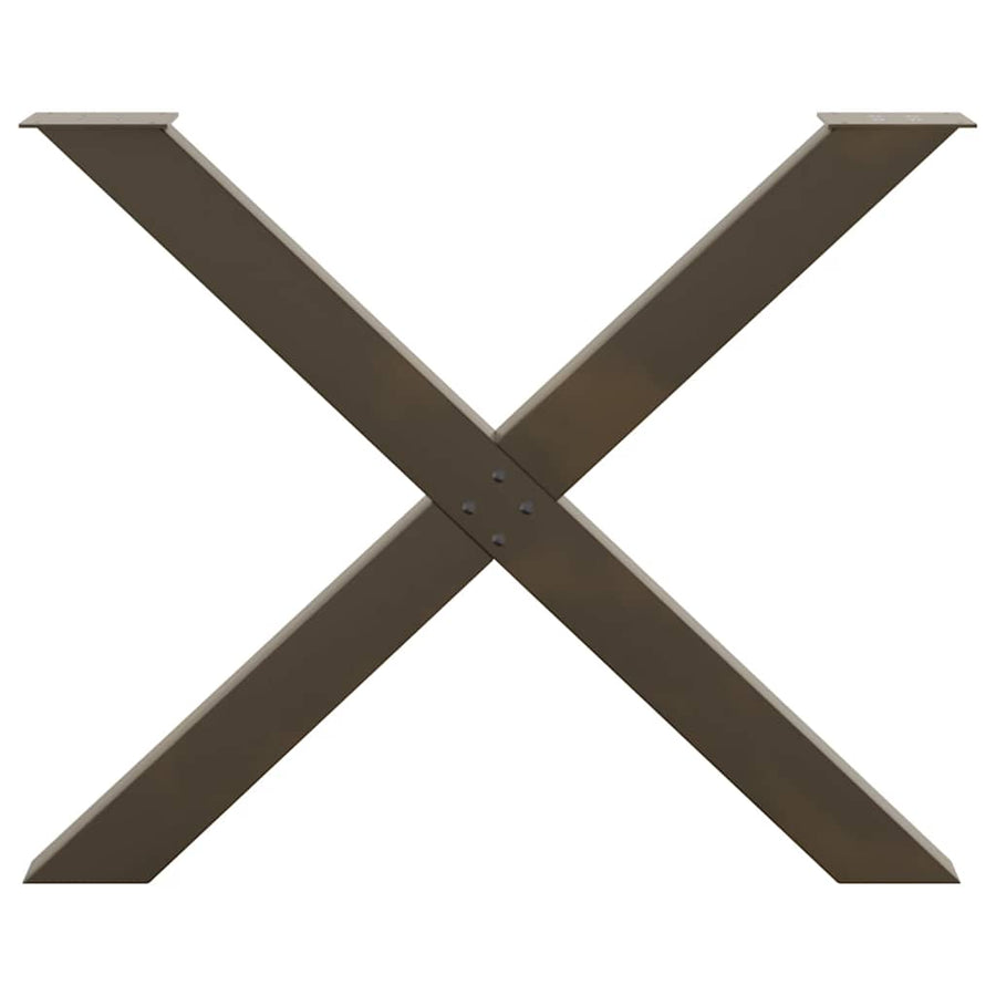 Eettafelpoten X-Vormig 90X(72-73) Cm Staal Naturel 90 x (72-73) cm (80 mm)