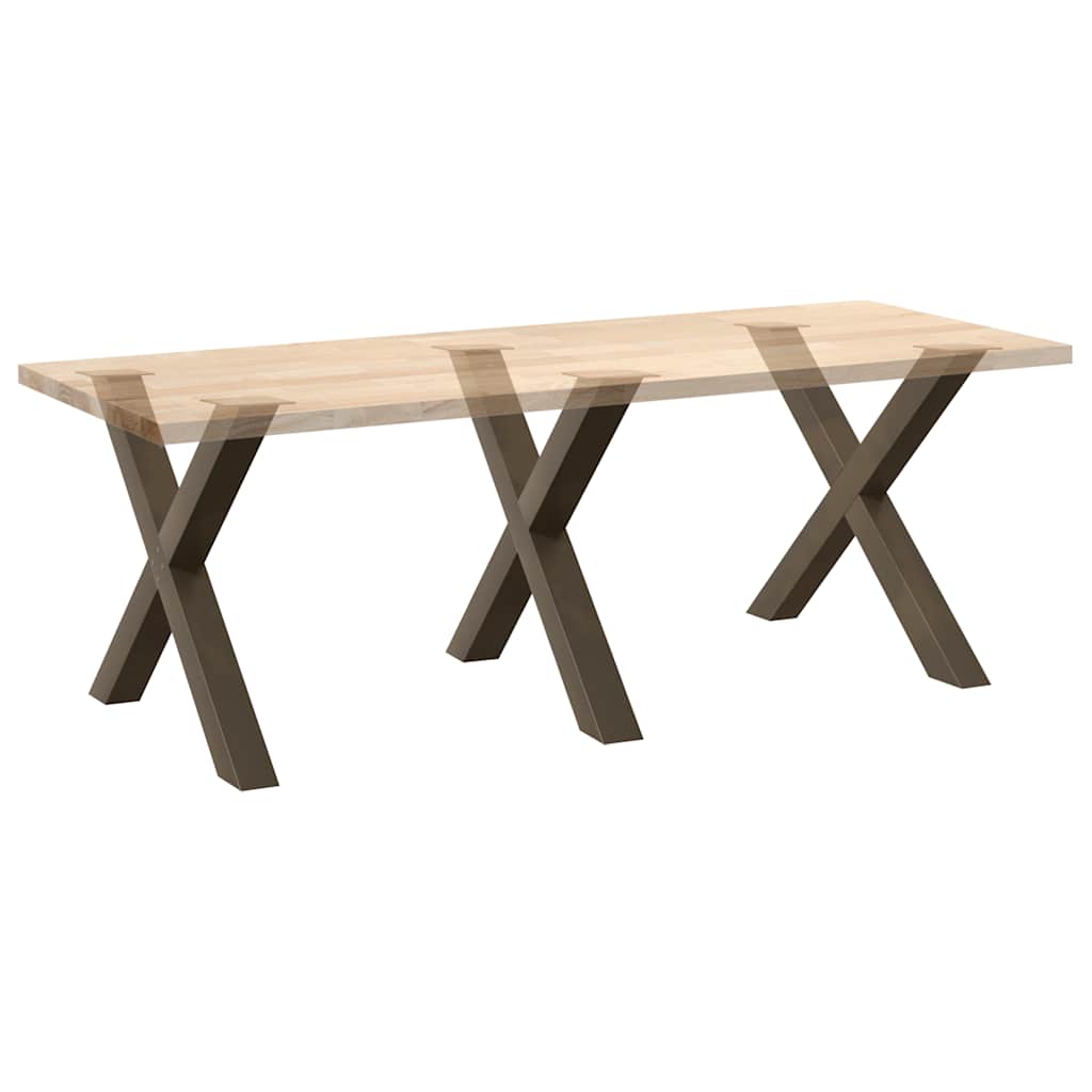 Eettafelpoten X-Vormig 90X(72-73) Cm Staal Naturel 90 x (72-73) cm (80 mm)