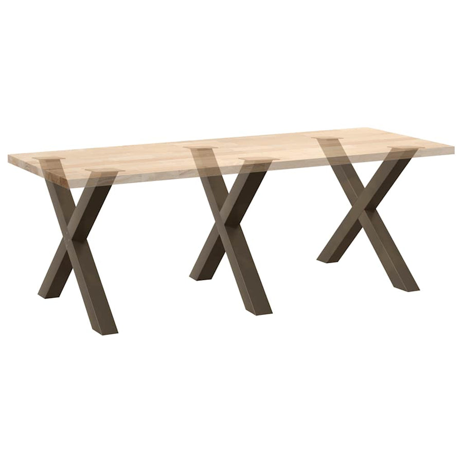Eettafelpoten X-Vormig 90X(72-73) Cm Staal Naturel 90 x (72-73) cm (80 mm)