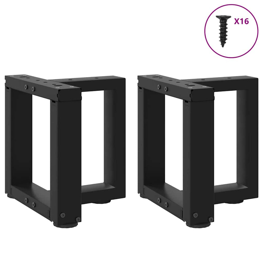 Salontafelpoten 2 st T-vormig 30x25x(30-31) cm staal zwart